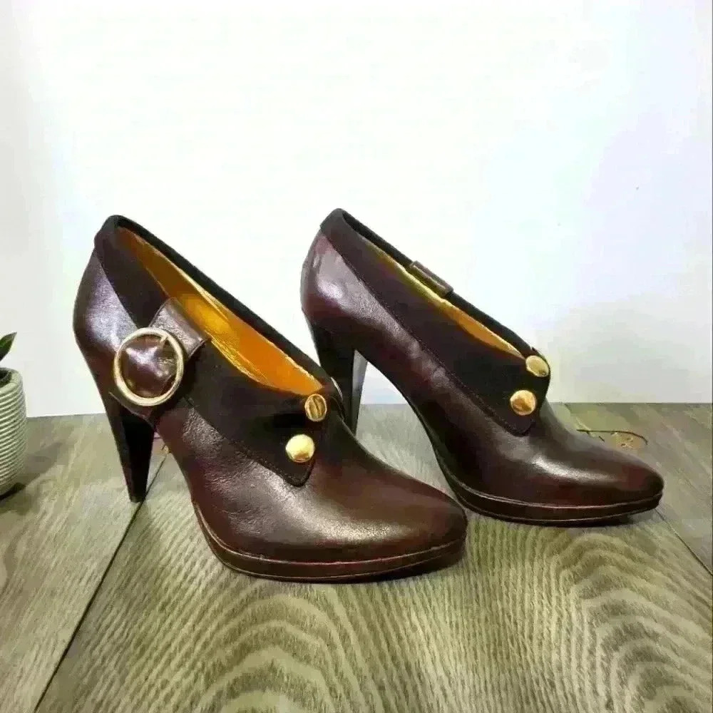 NAUGHTY  MONKEY brown leather ankle booties. Size 7 - Picture 8 of 10